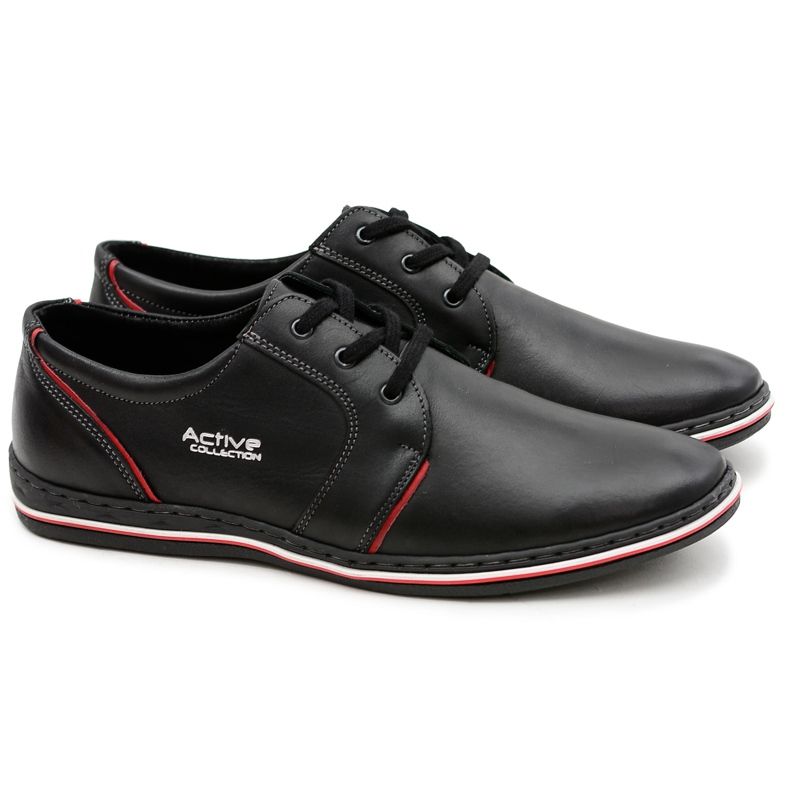 Joker Černé kožené pánské boty značky Marko černá