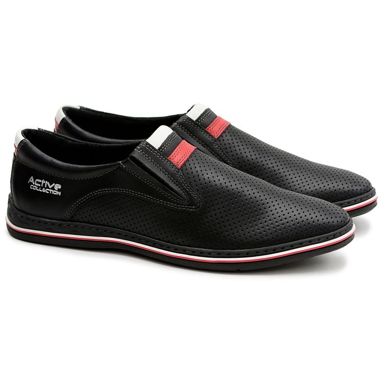 Joker Kožené pánské černé nazouvací boty Mello černá