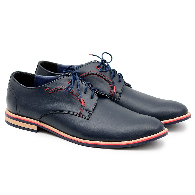 Bednarek Polish Shoes Pánské brogues Bednarek Elegantní kůže Navy Blue Pietro námořnická modrá