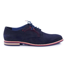 Bednarek Polish Shoes Pánské brogues Bednarek elegantní nubuková kůže tmavě modrá Pietro námořnická modř