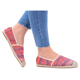 Lu Boo | Dámské plátěné espadrilky Aztec Coral Bimbi růžový Lu Boo | Dámské plátěné espadrilky Aztec Coral Bimbi růžový