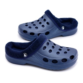Flameshoes Pánské teplé pantofle Navy Blue Crocs Eva námořnická modř