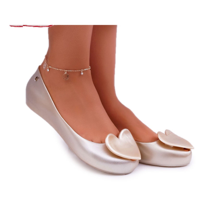 HV Zlaté dámské balerínky Meliski Hearts Diamond zlatý