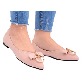 Lu Boo | Semišové balerínky Náušnice pudrová růžová růžový