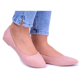 PS1 Růžové dámské balerínky Suede Bueno růžový PS1 Růžové dámské balerínky Suede Bueno růžový