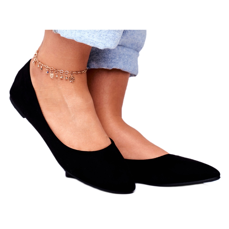 PS1 Černé dámské balerínky Suede Bueno černá