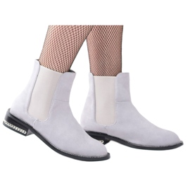 Dámské šedé kozačky Jodhpur s řetízky Lu Boo Tennes šedá