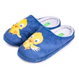 Dámské teplé teplé pantofle Dreex Pantofle s ptáčkem námořnická modř