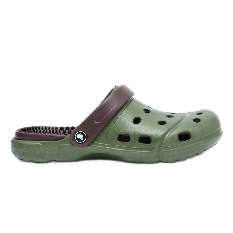 Flameshoes Pánské zahradní pantofle Kroks Eva Green hnědý zelená