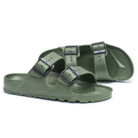 Flameshoes Pánské pantofle z olivové zahrady zelený