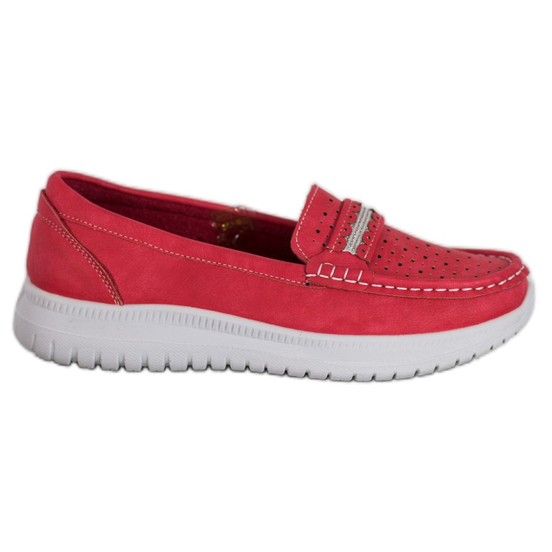 Small Swan Mokasíny na platformě červené