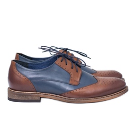 Elegantní pánská obuv Nikopol Navy Blue Mortes hnědý námořnická modř