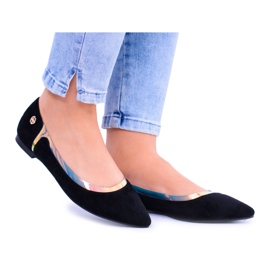 Lu Boo černé průhledné holografické balerínky v Szpic Lison černá