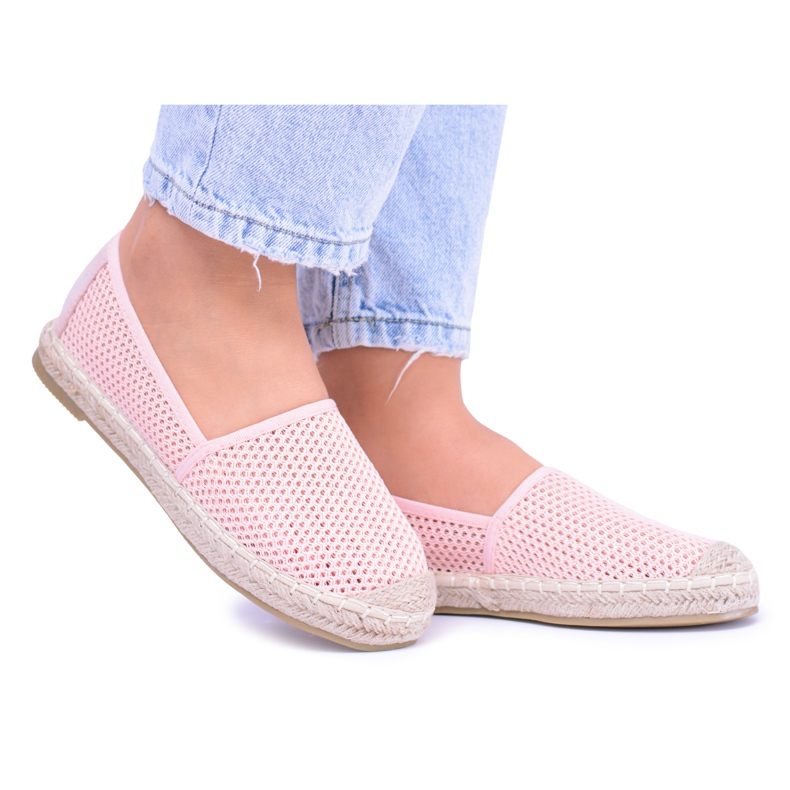 Dámské růžové děrované espadrilky Asumi růžový Dámské růžové děrované espadrilky Asumi růžový