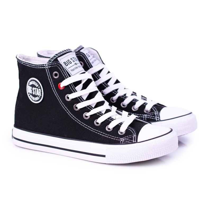 Dámské vysoké černé tenisky Big Star T274027 černá