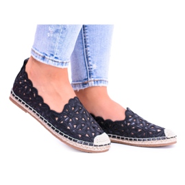 Dámské černé espadrilky Lu Boo s balerínami Macarena černý