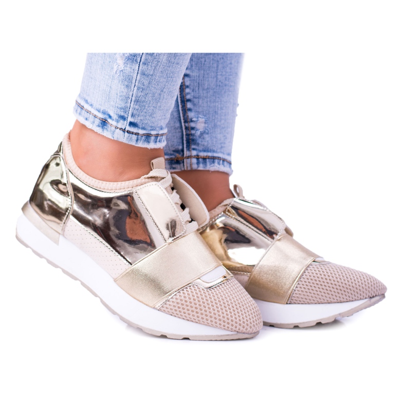 Lu Boo Dámské zlaté sportovní boty Madoni zlatý