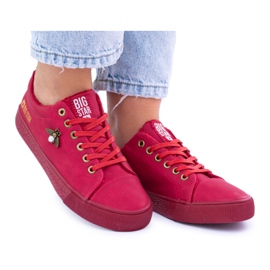 Dámské velké izolované červené tenisky Big Star Tenisky Monocolor BB274052 Dámské velké izolované červené tenisky Big Star Tenisky Monocolor BB274052