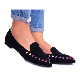 Lu Boo Black Lords Iridescent Jets Suede Spike černý
