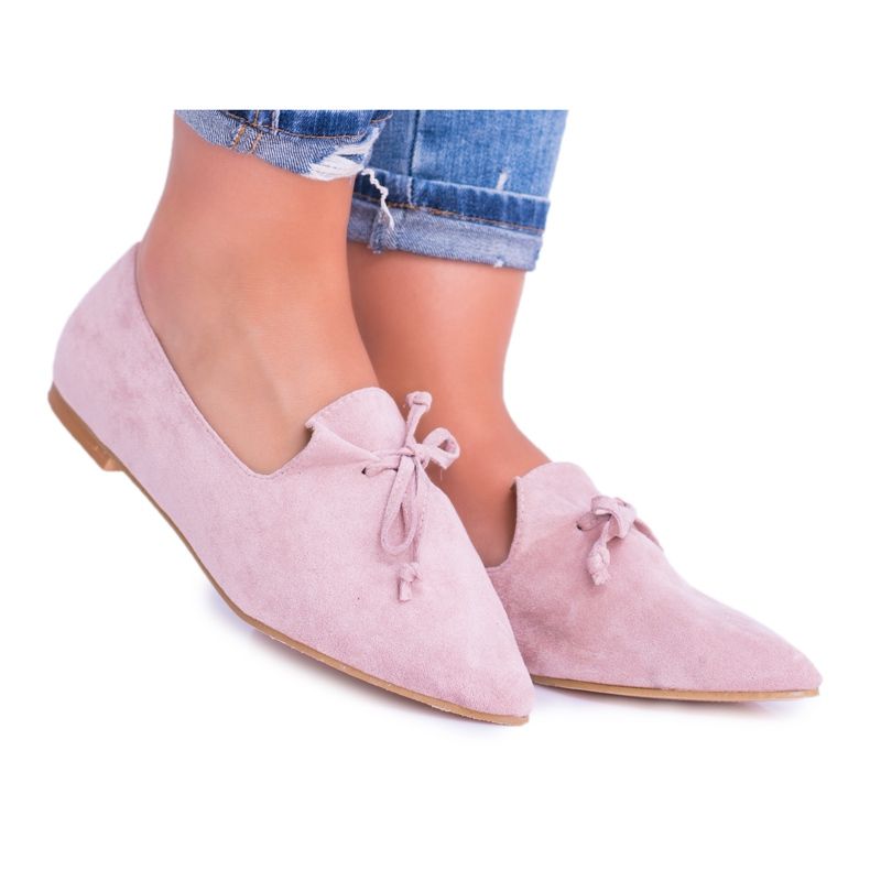 Lu Boo Pink Ballerina In Lordsy Spitz Suede Feliciano růžový