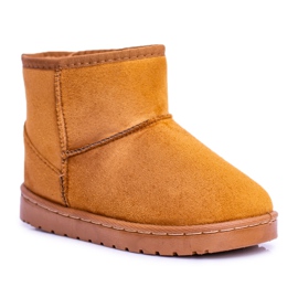 FRROCK Teplé dětské sněhule Khaki Gooby žluť