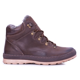 Mario Boschetti Hnědé kožené pánské teplé boty Abelo hnědý