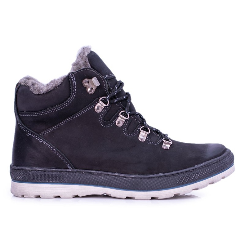 Mario Boschetti Pánské teplé kožené boty Abelo černé barvy černá