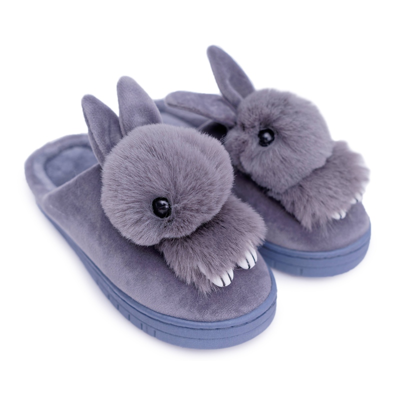 Dámské klasické pantofle s králičí šedou Howi šedá Dámské klasické pantofle s králičí šedou Howi šedá