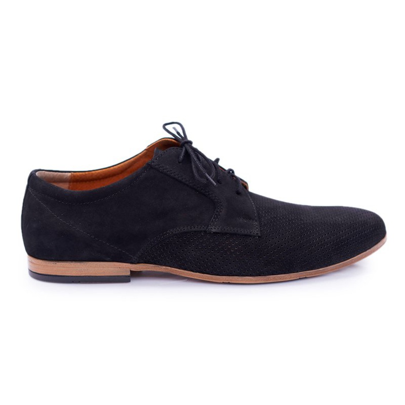 Bednarek Polish Shoes Pánské brogues Bednarek Nubuck Openwork Black Hermes černá