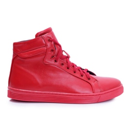 Bednarek Polish Shoes Pánské kožené tenisky Bednarek Red Edys červený