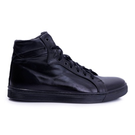 Bednarek Polish Shoes Pánské kožené tenisky Bednarek Black Edys černý