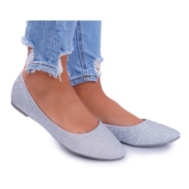 PS1 Dámské balerínky Glitter Silver Fifi šedá