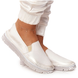 Dámské kožené nazouvací kožené brogues Maciejka 03512-25 zlatý Dámské kožené nazouvací kožené brogues Maciejka 03512-25 zlatý