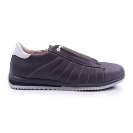 Bednarek Polish Shoes Pánské sportovní kožené boty Brogues Bednarek Grey Geos šedá Bednarek Polish Shoes Pánské sportovní kožené boty Brogues Bednarek Grey Geos šedá