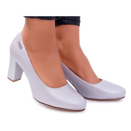 Dámské lodičky Sergio Leone PB130 Silver Pearl Amber šedá Dámské lodičky Sergio Leone PB130 Silver Pearl Amber šedá