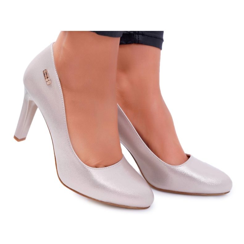 Dámské lodičky na podpatku Sergio Leone 1457 Golden Campbell zlatý