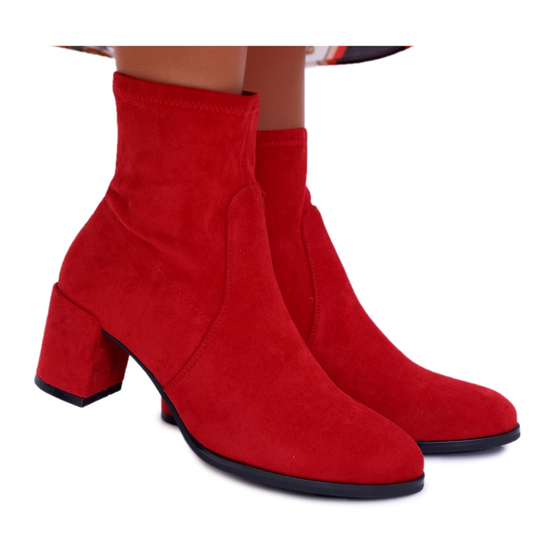 Dámské jarní boty na vysokém podpatku Sergio Leone Slip-On červené LikeStar