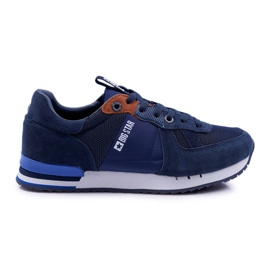Pánské sportovní boty Big Star semišové kůže Navy Blue DD174321 námořnická modř