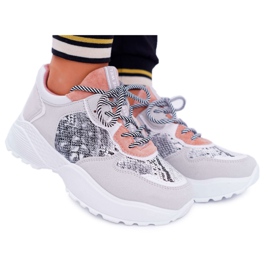 NFR Dámské sportovní boty na vysokém podpatku růžové hadí kůže Chillout růžový šedá NFR Dámské sportovní boty na vysokém podpatku růžové hadí kůže Chillout růžový šedá