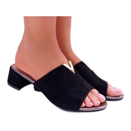 Vinceza Dámské klasické elegantní pantofle na černém bloku Demea černá Vinceza Dámské klasické elegantní pantofle na černém bloku Demea černá