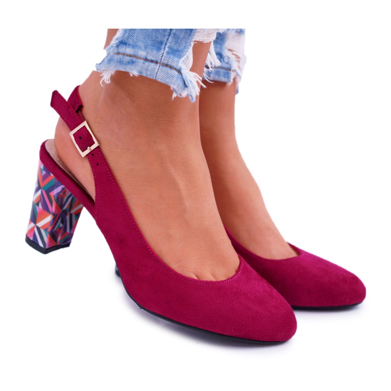 Dámské lodičky na podpatku Sergio Leone SK788 Fuchsia Lati růžový