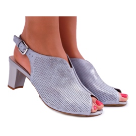 Dámské sandály na vysokém podpatku Sergio Leone SK800 Šedá Fanfara