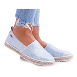 Dámské espadrilky Big Star pletená podrážka modrá DD274767 modrý