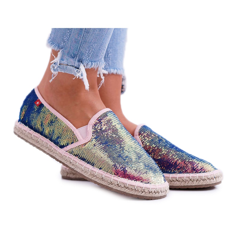 Dámské espadrilky Big Star Iridescent Flitry DD274A164 námořnická modrá Dámské espadrilky Big Star Iridescent Flitry DD274A164 námořnická modrá
