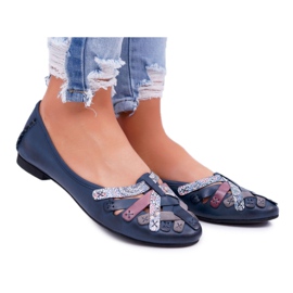 Dámské baleríny Maciejka Leather Navy Blue 01358 námořnická modř