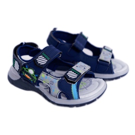 FRROCK Dětské chlapecké sandály se suchým zipem Navy Blue Reksio námořnická modř
