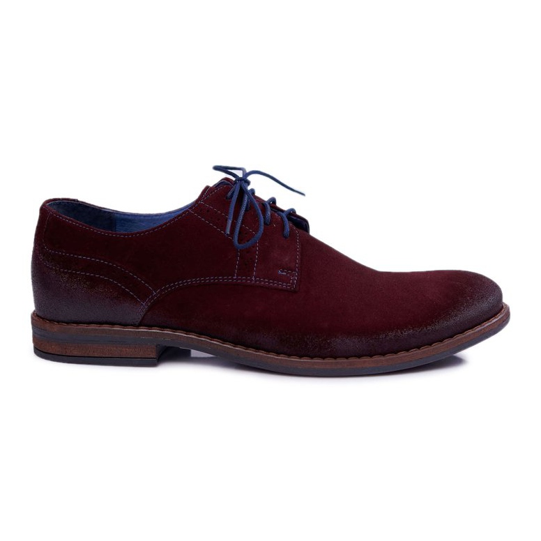 Pánské brogues ležérní kůže Nikopol Burgundsko Lajos červené