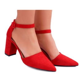 FRJEIN Dámské lodičky na podpatku ve Spitz Red Elegante červený