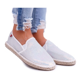 Dámské espadrilky Big Star Iridescent Flitry bílé DD274A162 bílý