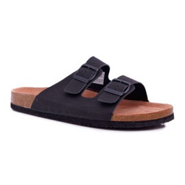 Pánské pantofle se sponami Big Star Black DD174605 černý